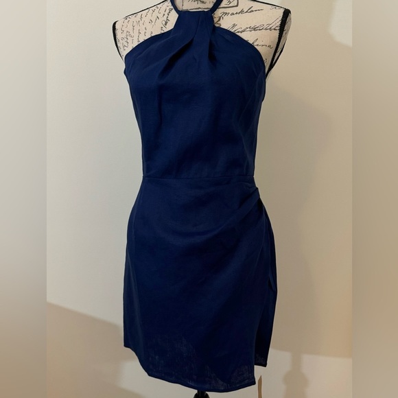 Reformation Linen Dory Dress in DANUBE Blue Size 8 NWT - Picture 5 of 7